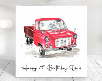 Personalised Vintage Ford Truck Birthday Card for Him
