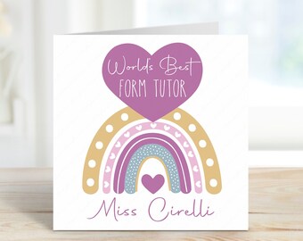 Tarjeta personalizada de agradecimiento al mejor tutor, tarjeta de agradecimiento para profesores, tarjeta de director de escuela primaria, escuela secundaria, el mejor profesor del mundo