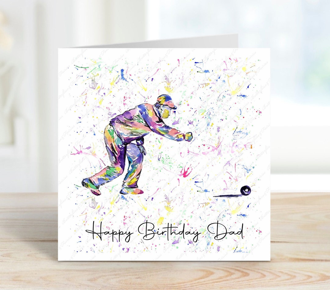 Personalised Crown Green Bowling Birthday Card, Crown Green Bowling