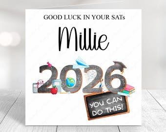 Personalised Good Luck Exams Card: Student School Leaver