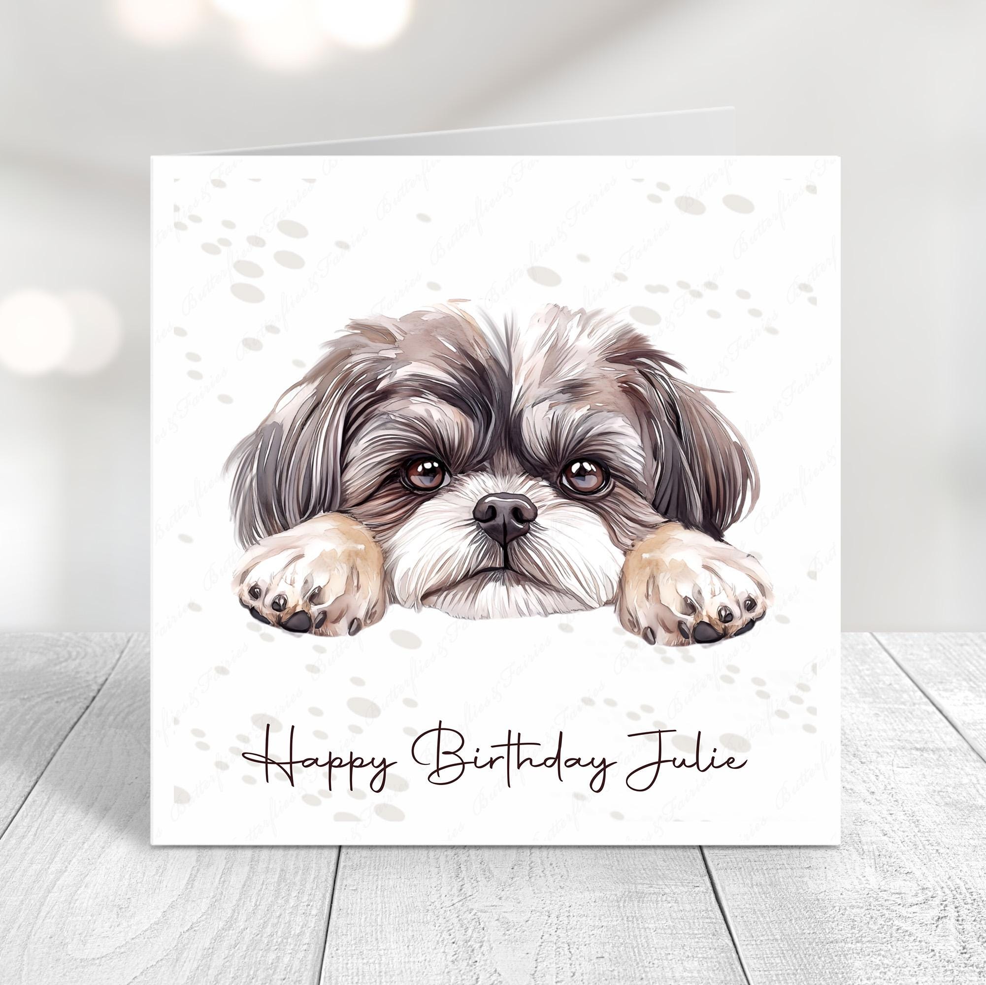 Shih Tzu Dog Portrait In Red Bow Tie Poster - View #3