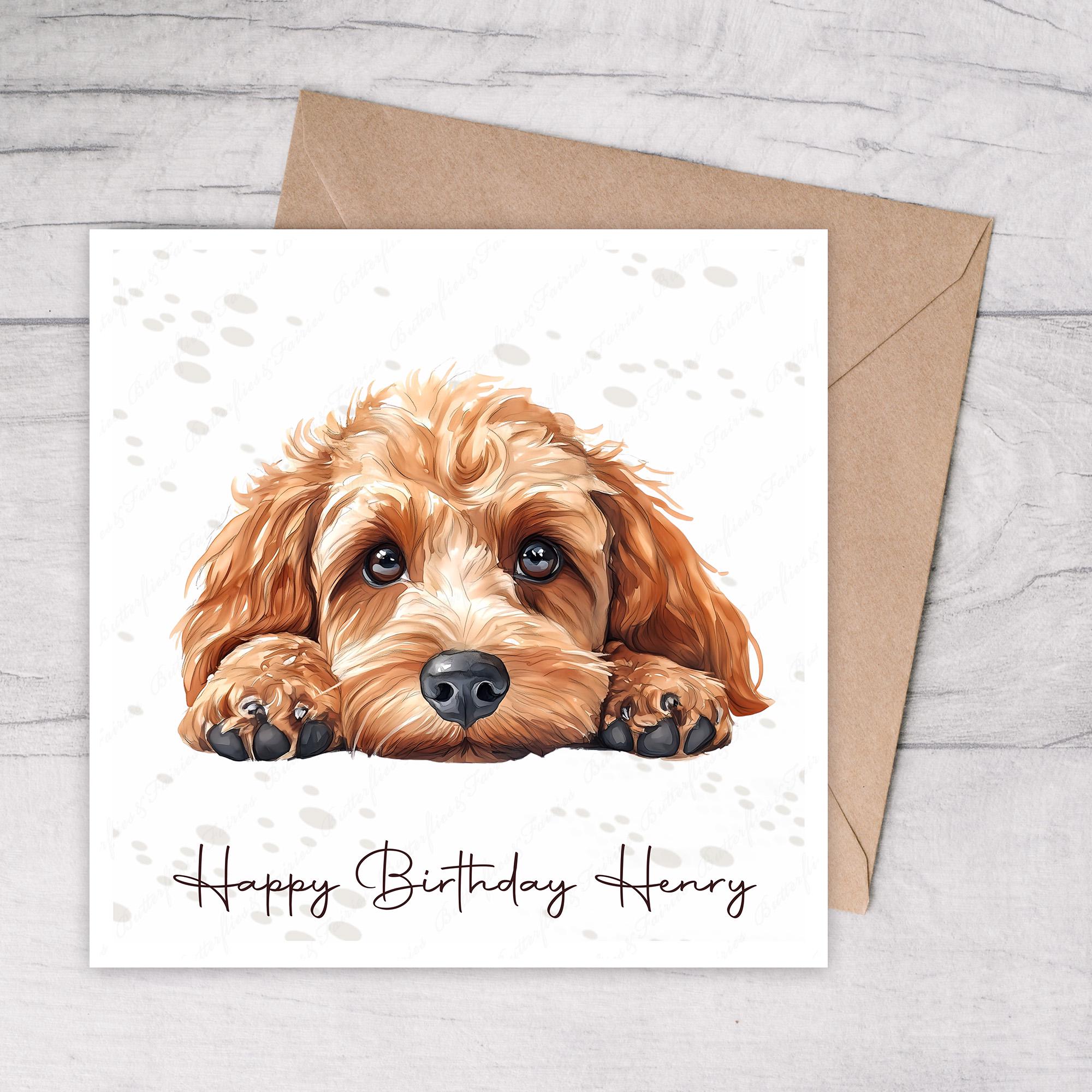 Personalised Cavapoo Birthday Card: Dog Lover Gift - Etsy UK