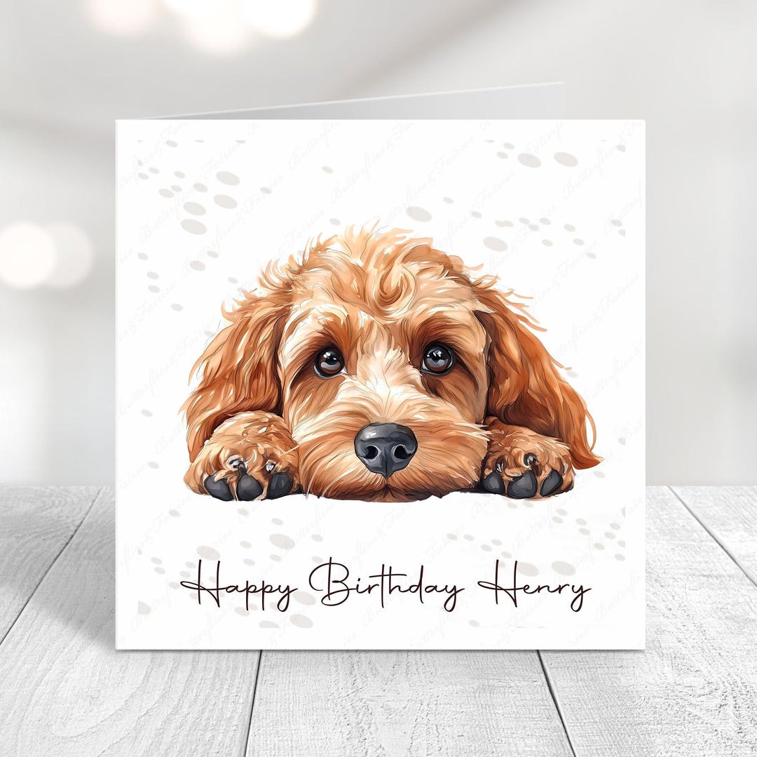 Personalised Cavapoo Birthday Card: Dog Lover Gift - Etsy UK