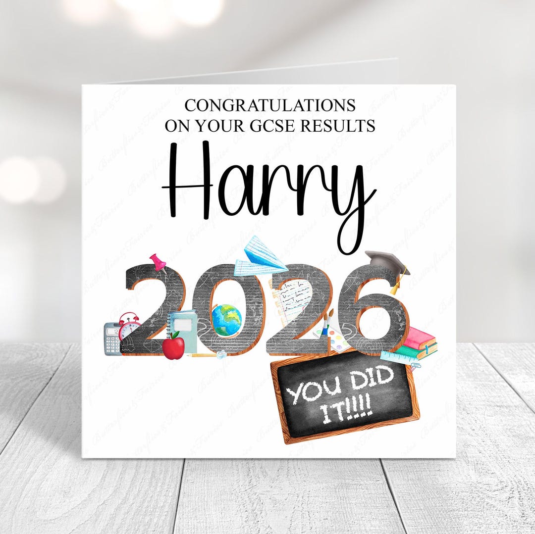 Personalised GCSE Congratulations Card: GCSE A-level Exam Results - Etsy UK