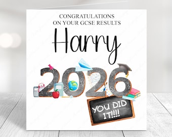 Personalised GCSE Congratulations Card: GCSE A-Level Exam Results