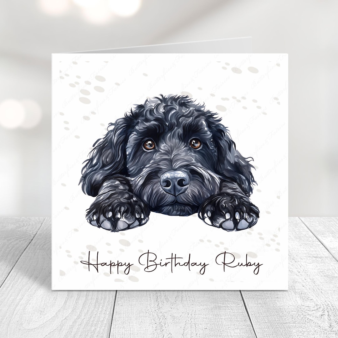 Cockapoo Photo Card Personalised Cockapoo Birthday Card: Dog Lover Gift - Etsy UK