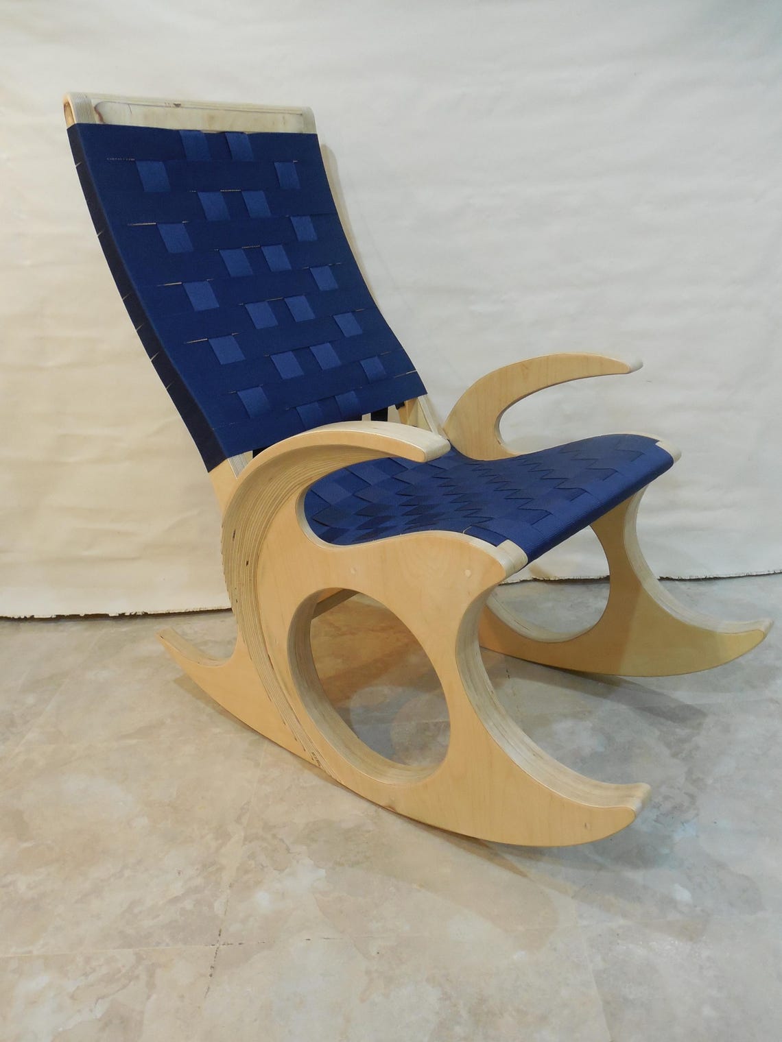 Modern Rocking Chair With Web Seat - Etsy