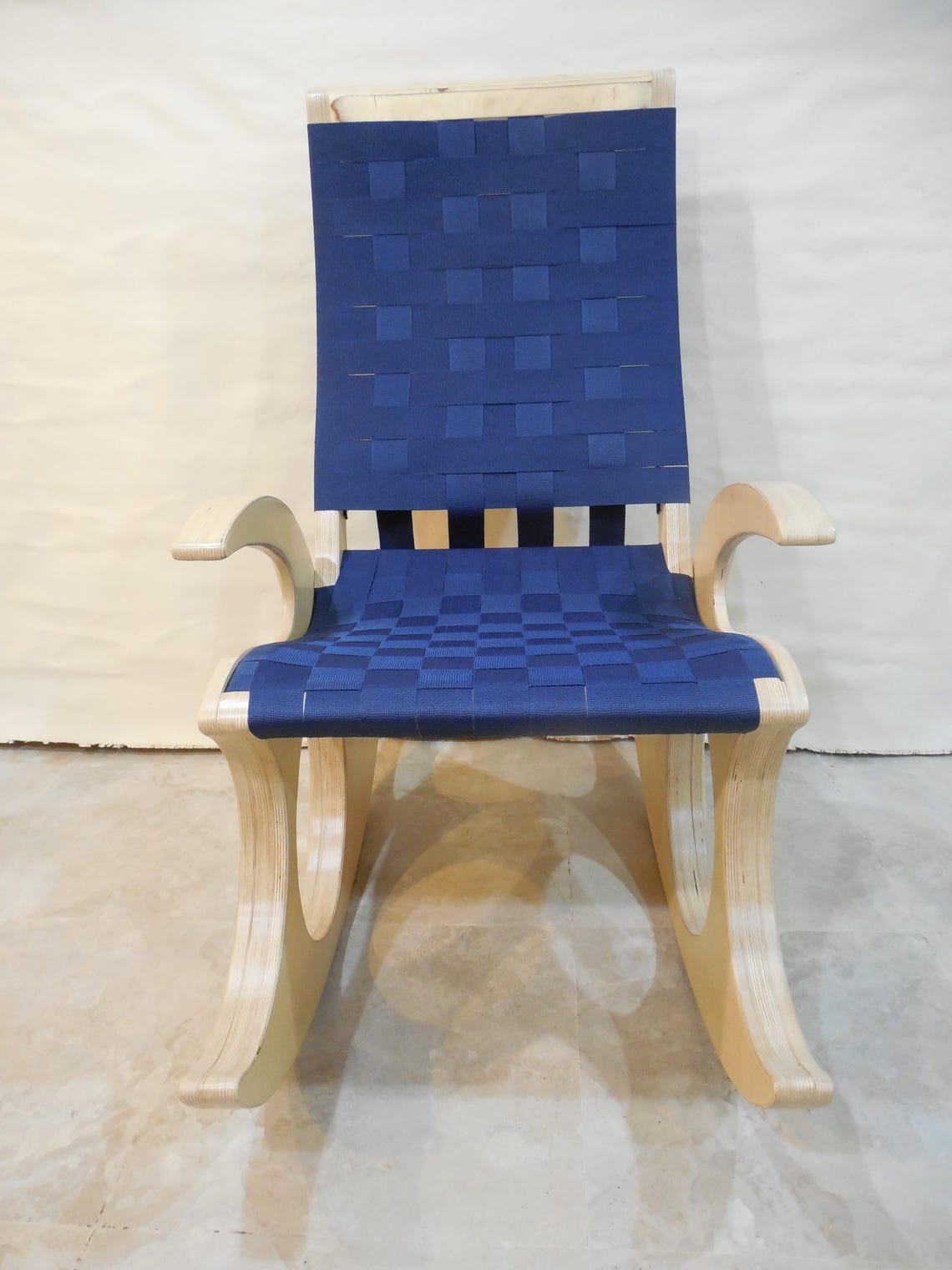 Modern Rocking Chair With Web Seat - Etsy