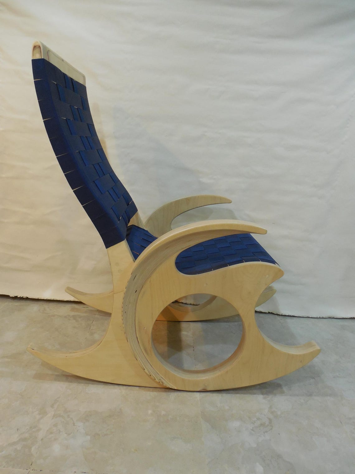 Modern Rocking Chair With Web Seat - Etsy