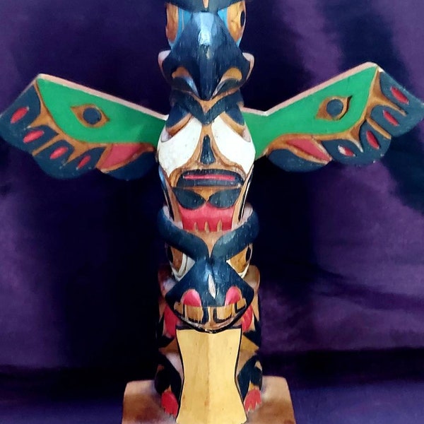 Hand Carved Pacific Northwest Totem Pole