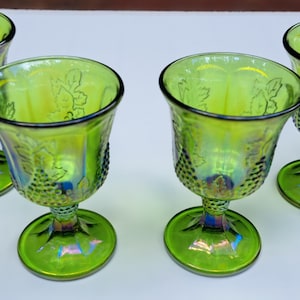 Set of 4 Indiana Harvest Carnival Goblet Glasses