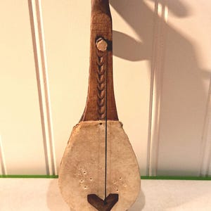 Wood Carved Horse Head Balkan Gusle Fiddle