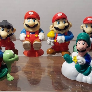 Super Mario and Luigi 64 Low-poly 3D Printed Figures 