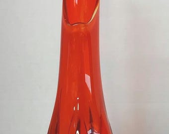 Vintage Amberina Swung Glass Vase
