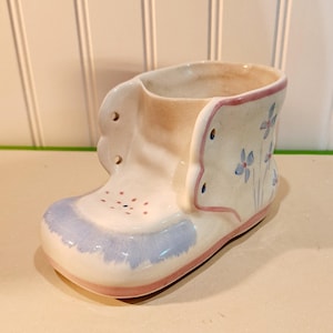 Vintage Ceramic Baby Shoe Planter