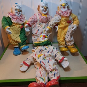 Vintage Lot of 4 Clown Doll Figurines