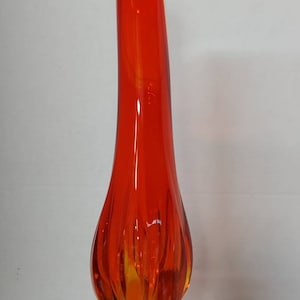 Vintage Amberina Swung Glass Vase