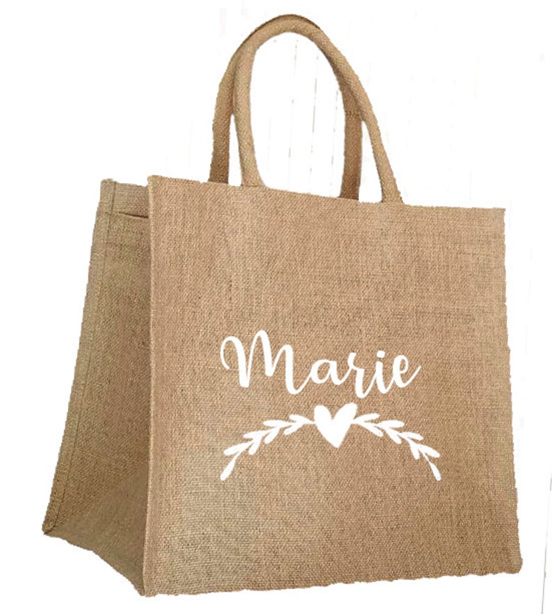 Personalized burlap tote bag, evjf, wedding, bridesmaid...... image 7