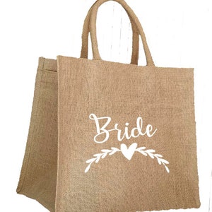 Personalized burlap tote bag, evjf, wedding, bridesmaid...... image 3