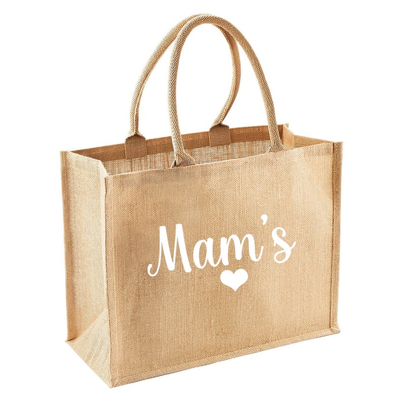 Personalized jute tote bag, Mother's Day gift idea image 4