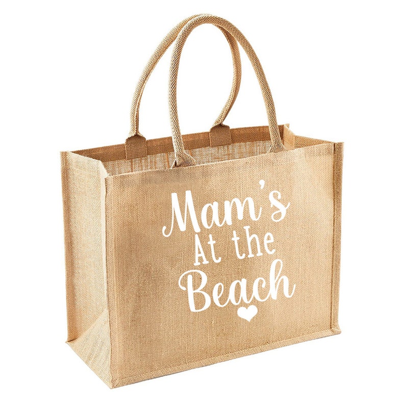 Personalized jute tote bag, Mother's Day gift idea image 5