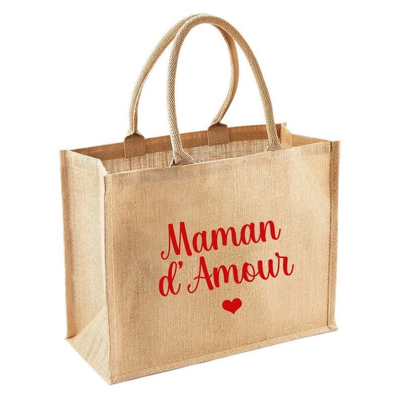 Personalized jute tote bag, Mother's Day gift idea image 6