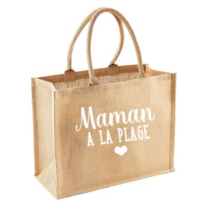 Sac cabas jute personnalisé , idée-cadeau fête des mères image 3