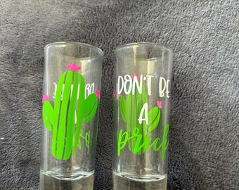 Cactus don't be a prik borrelglaasje