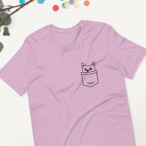 Pocket Cat Shirt, Cat Hiding In Pocket, Funny Cat In Pocket Tee, Gift For Cat Lovers, Cat Mom Tshirt