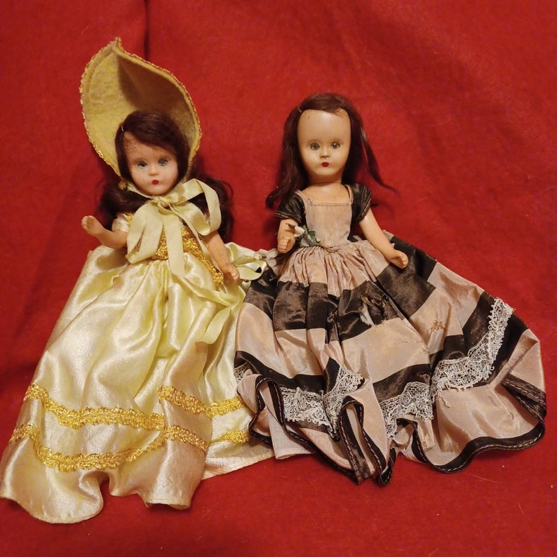Vintage Storybook Dolls 2 Antique Decorative Dolls Eyes Open and Close