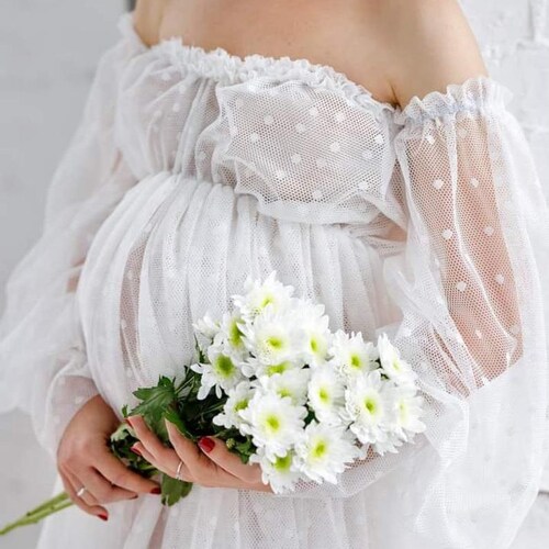 White Maternity Dress for Photo Shoot Maternity Gown Baby Etsy