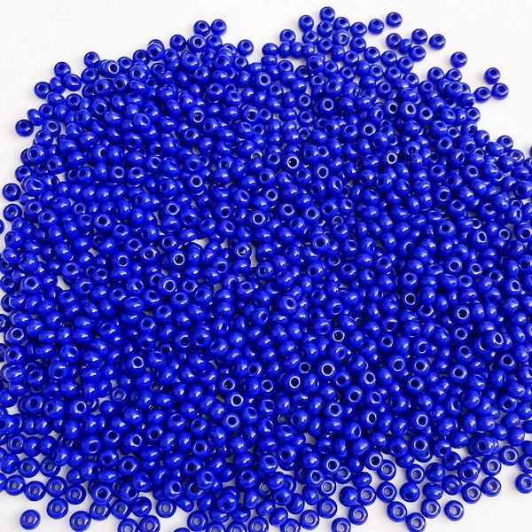 Preciosa Ornela Czech Glass 8/0 Rocaille Opaque Lapis Blue Seed Beads