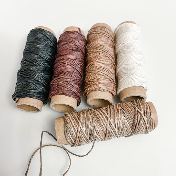 Natural Hemp Cord In Assorted Neutral Colors - Full Spool of 29 Feet of .5mm Cord in Your Choice of Color