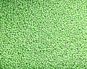 Preciosa Ornela Czech Glass 8/0 Rocaille Opaque Lime Green Seed Beads