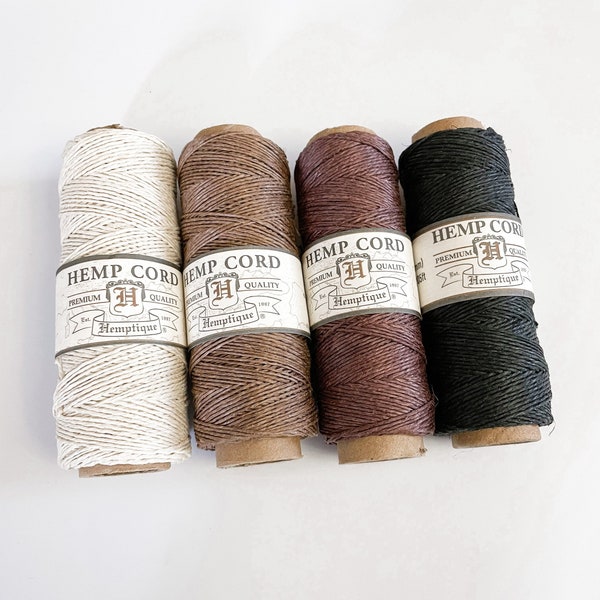 Natural Hemp Cord In Assorted Neutral Colors - .5mm Hemptique Cord in Your Choice of Color