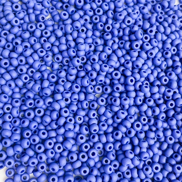 Preciosa Ornela Matte Czech Glass 8/0 Rocaille Matte Lapis Blue Seed Beads
