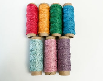 Natural Hemp Cord In Assorted Colors - Full Spool of 29 Feet of .5mm Cord in Your Choice of Color