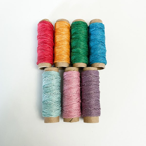 Natural Hemp Cord In Assorted Colors - Full Spool of 29 Feet of .5mm Cord in Your Choice of Color