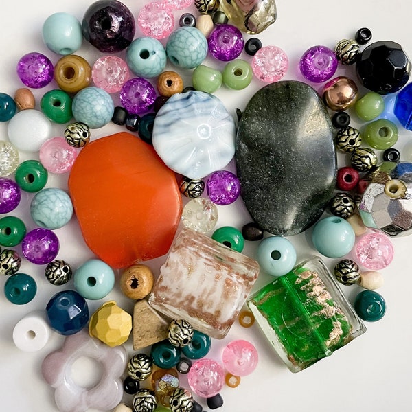 Assorted Variety "Mystery" Bead Soup Mix Glass Acrylic Gemstone and More