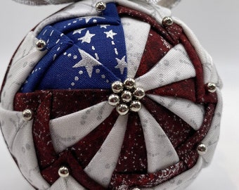 Patriotic Series 2021: Quilted Framed American Flag Ornament