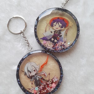 Genshin Impact fatui shaker keychain resin Scaramouche Nerd Gift accessory