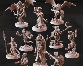 Goblin Army - 10 Resin Miniatures - Tabletop DnD DSA and RPG Miniature - 28 mm, 32 mm, 36 mm Figure with Base - Dungeon Dog