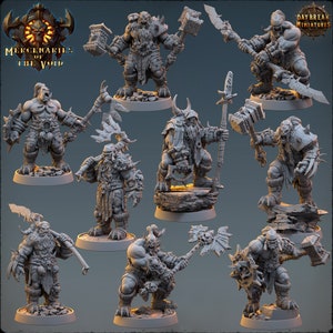 Orcs, Mercenaries of the Void - COMPLETE PACK - Tabletop Orc Army - DnD WoW Miniature Horde - 28 mm, 32 mm with base- Daybreak Miniatures