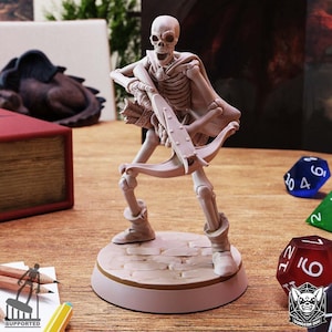 Skeleton Crossbow Resin Miniature - Tabletop D&D DSA and RPG Miniature - 28 mm, 32 mm, 36 mm Figure with Base - Dungeon Dog