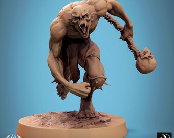 Savage Ghoul Run Heavy - Miniatura per D&D, DSA, Pathfinder - 28 mm, 32 mm, Figura in resina con base - Miniature in scala - Broken Blood
