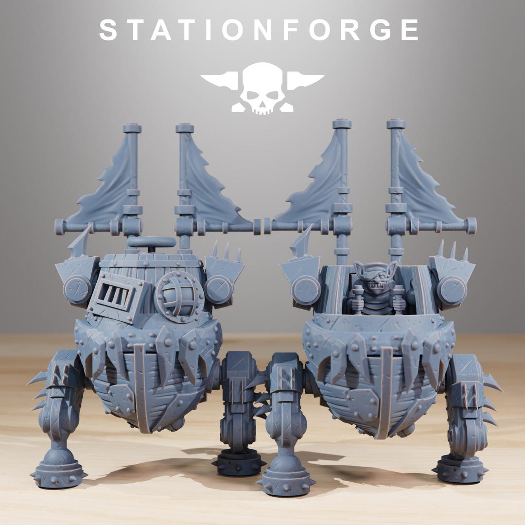 28 Mm Bot + Goblin - Grimdark Scrap Bot 3 Miniature - Sci-fi Goblin ...