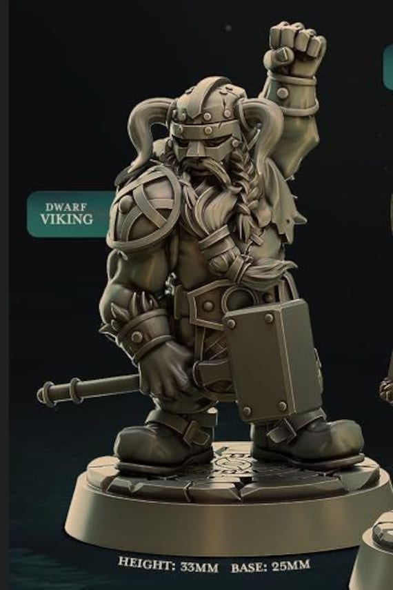Dwarf Barbarian Viking Warrior - Miniature for Dnd, DSA