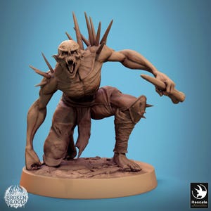 Savage Ghoul Track - Miniature for D&D, DSA, Pathfinder - 28 mm, 32 mm, Resin Figure with Base - Rescale Miniatures - Broken Blood