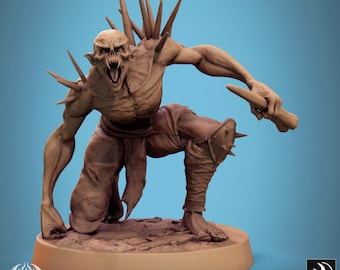 Savage Ghoul Track - Miniatura per D&D, DSA, Pathfinder - 28 mm, 32 mm, Figura in resina con base - Miniature in scala - Broken Blood