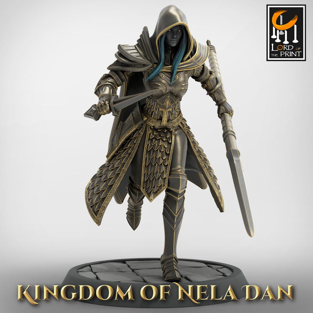 Elf Soldier Spear Dagger Charge- Miniature for Dnd, DSA, Pathfinder ...